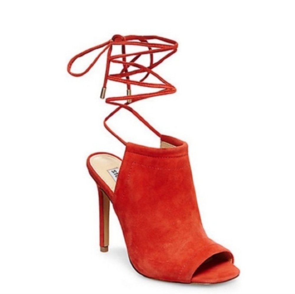 Steve Madden Sophie Coral Suede Lace-Up Heels Size 5.5